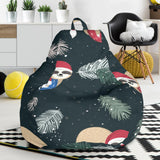 Cute Sloths Sleeping Christmas Ball Santa Hat Pattern Bean Bag Cover