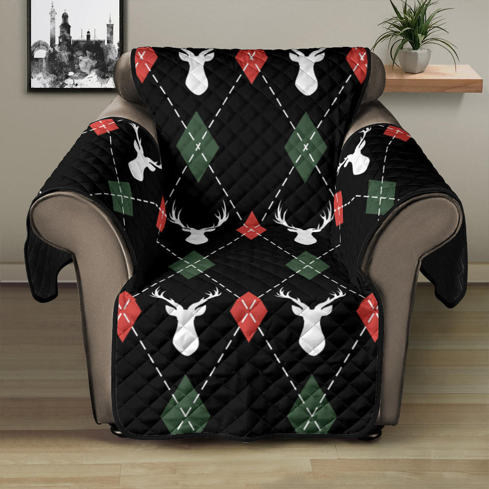 Deer Christmas new year pattern argyle Recliner Cover Protector