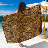 Cocoa Beans Tribal Polynesian Pattern Background Sarong