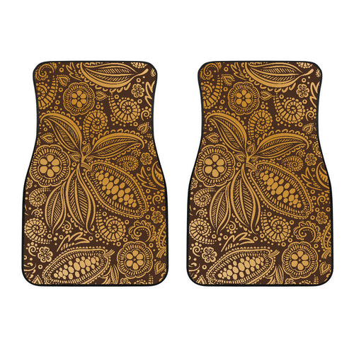 Cocoa Beans Tribal Polynesian Pattern Background  Front Car Mats
