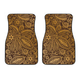 Cocoa Beans Tribal Polynesian Pattern Background  Front Car Mats