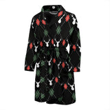 Deer Christmas New Year Pattern Argyle Men'S Bathrobe