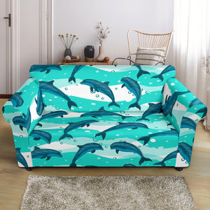 Dolphin Sea Pattern Loveseat Couch Slipcover