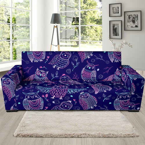 Cute Owls Pattern Boho Style Ornament Sofa Slipcover