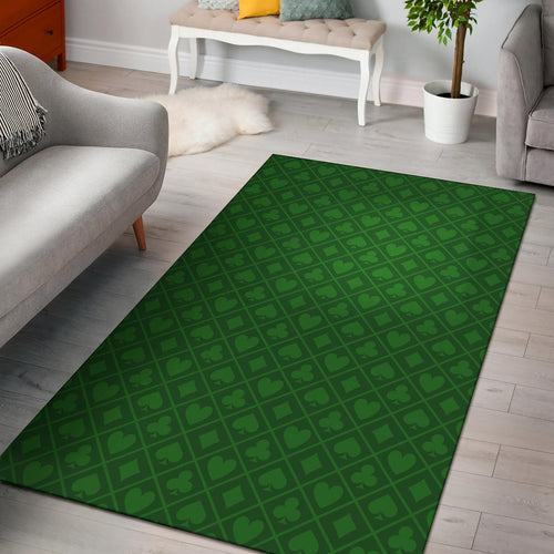 Casino Cards Suits Pattern Print Design 04 Area Rug