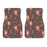 Fox Leaves Mushroom Pattern Front Car Mats