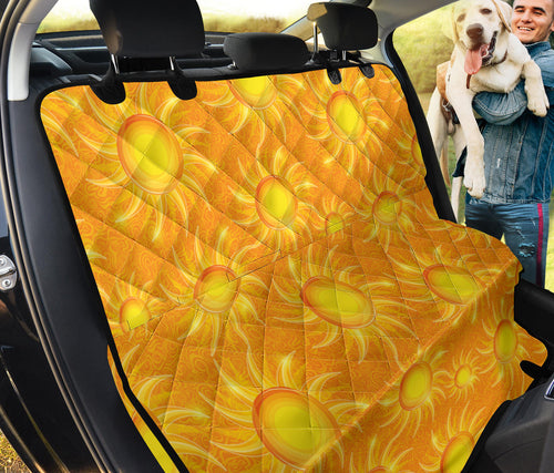 Sun Orange Background Dog Car Seat Covers