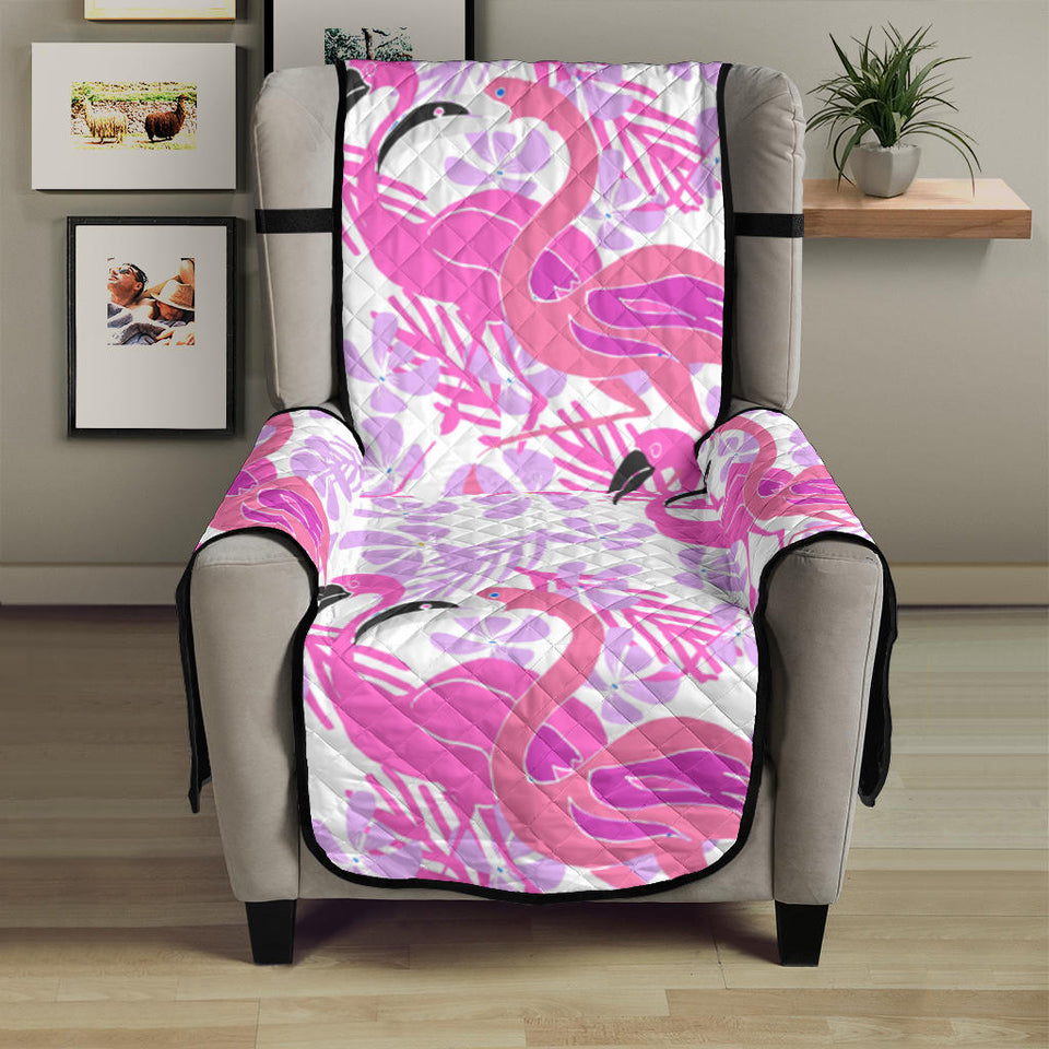 Pink flamingo flower pattern Chair Cover Protector