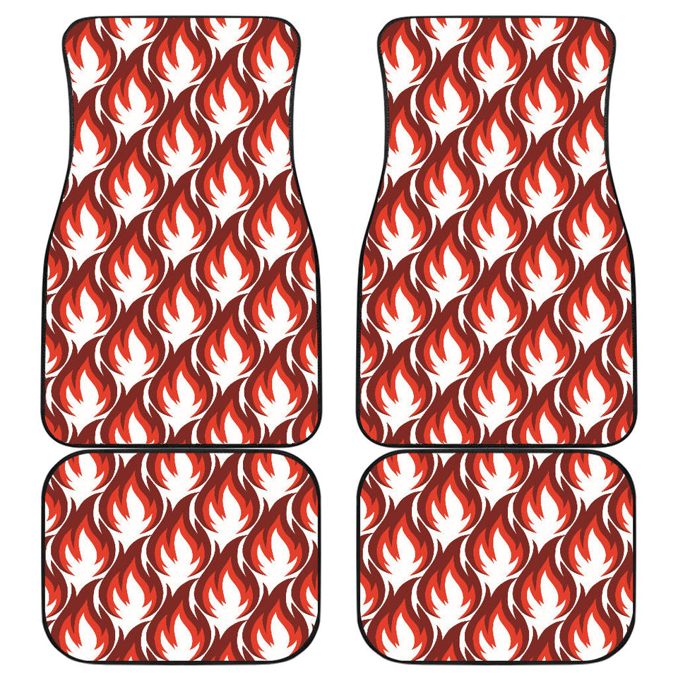 Fire Flame Symbol Design Pattern Front And Back Car Mats
