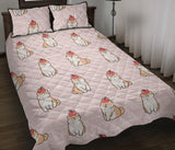 Cute Shiba Inu Dog Apple pattern Quilt Bed Set