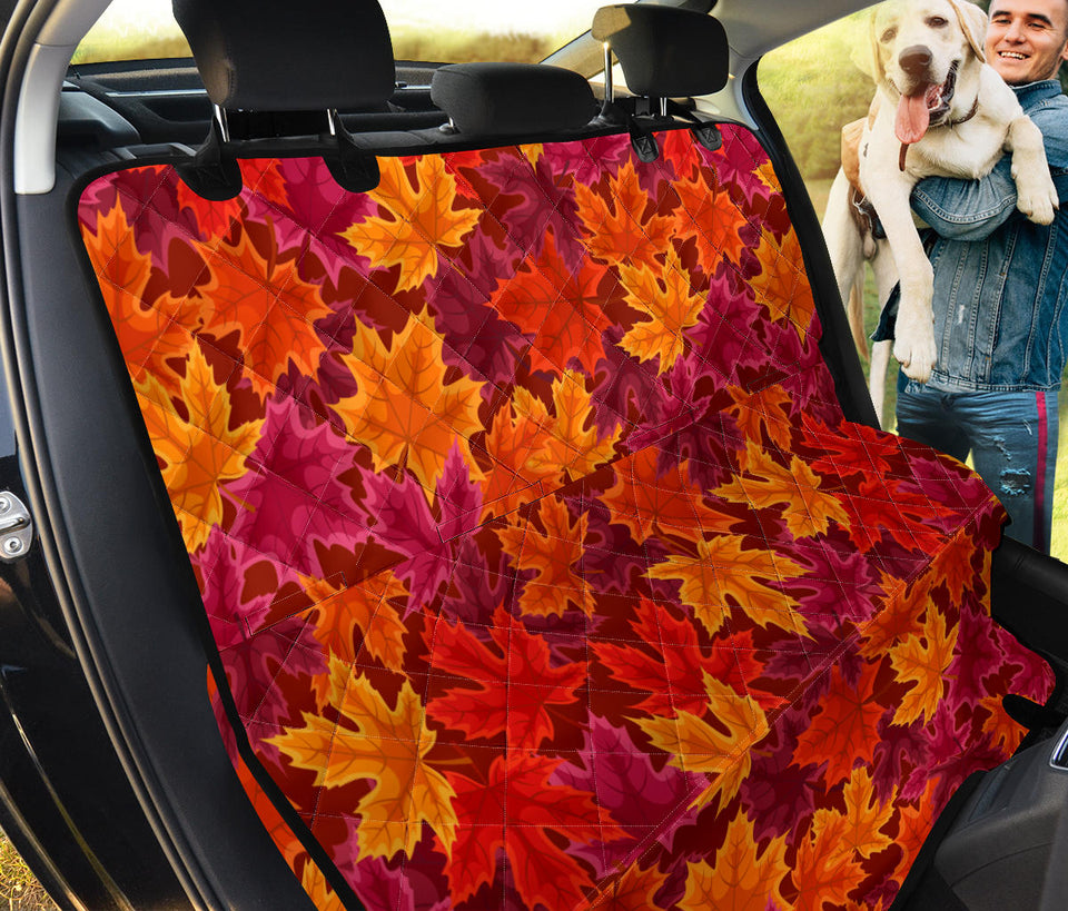 Autumn Maple Leaf Pattern Dog Car Seat Covers