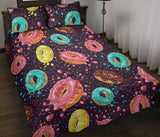 Colorful donut glaze pattern Quilt Bed Set
