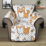 Cute corgi heart star bone pattern Recliner Cover Protector