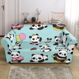 Cute Baby Panda Pattern Loveseat Couch Slipcover