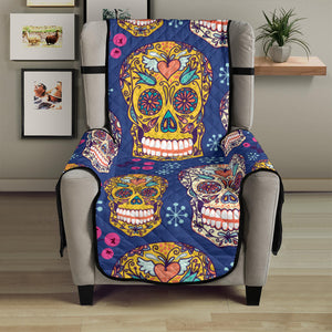 Sugar skull flower pattern Chair Cover Protector