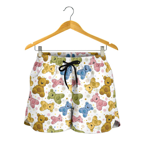Teddy Bear Pattern Print Design 01 Women Shorts