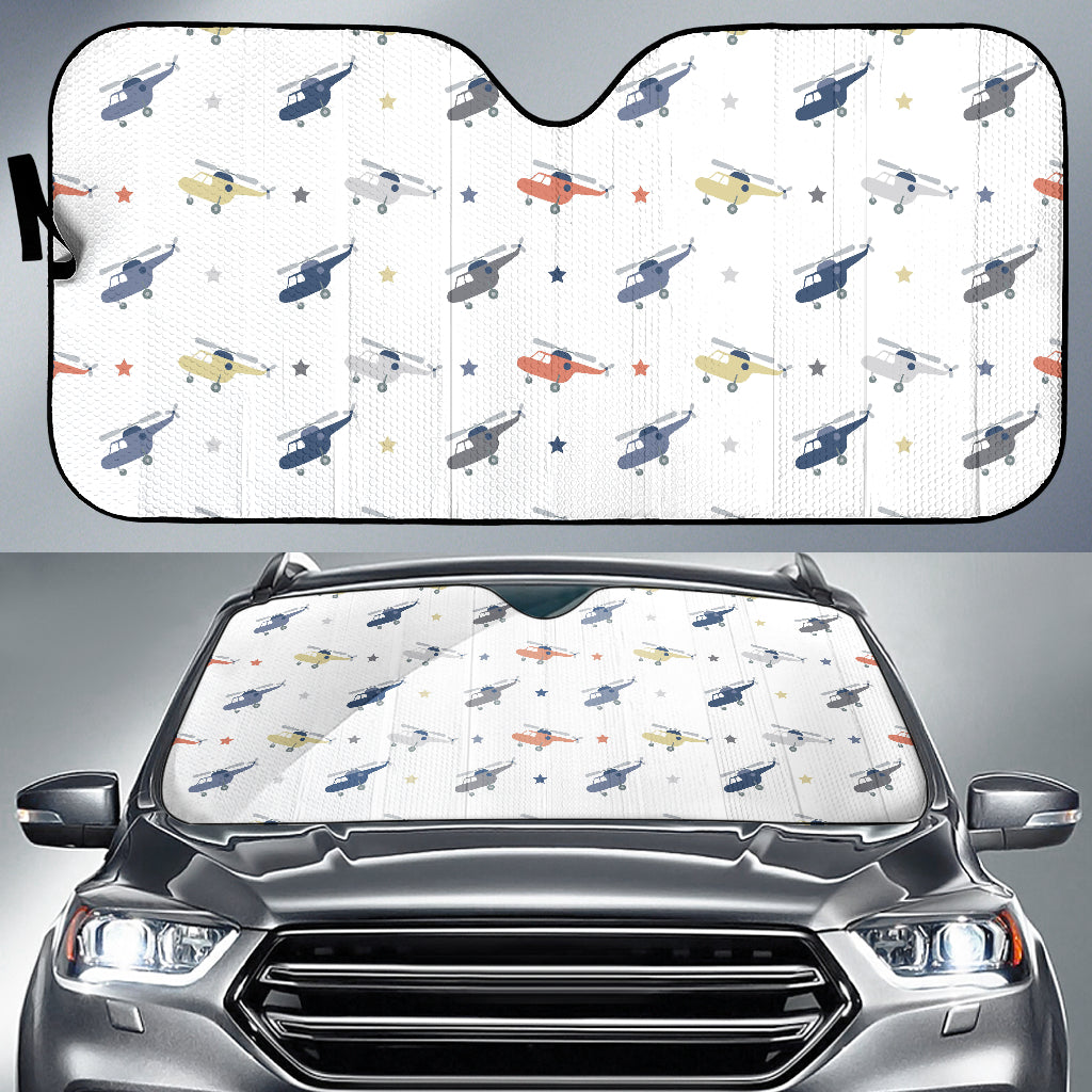 Cute Helicopter Star Pattern Car Sun Shade