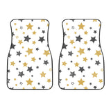 Hand Drawn Gold Black Star Pattern Front Car Mats
