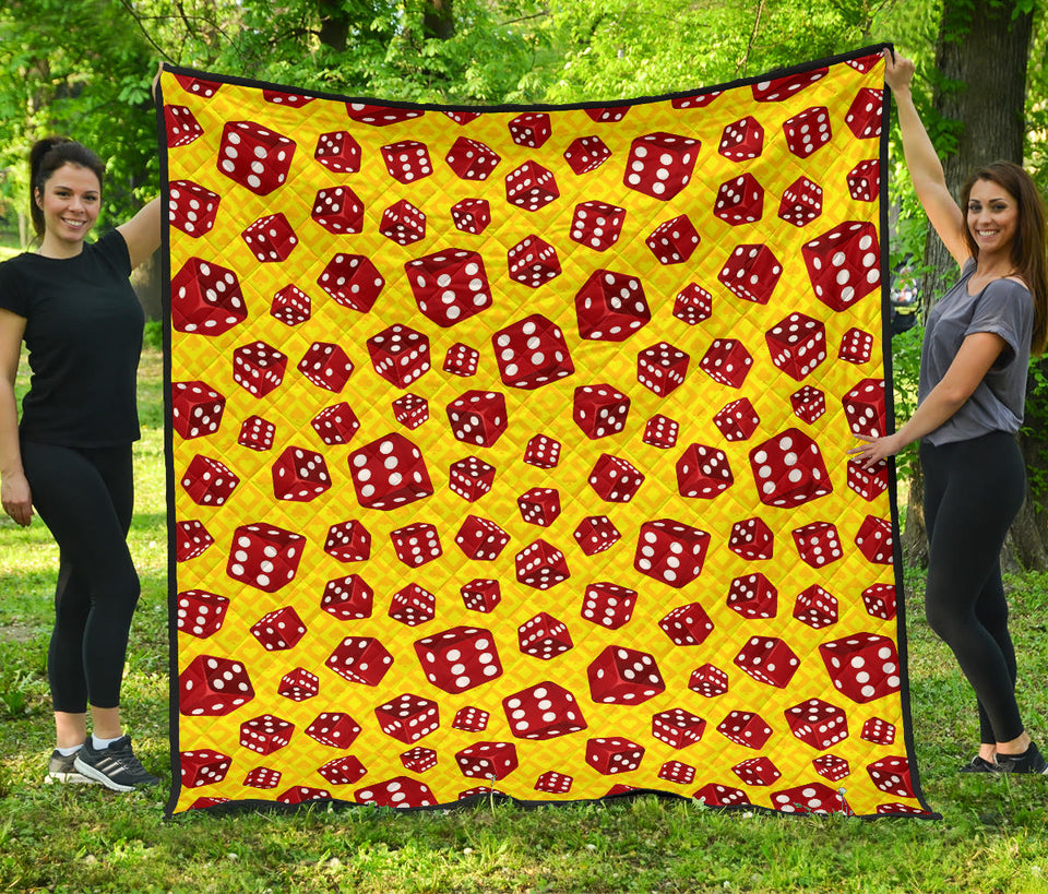Dice Pattern Print Design 04 Premium Quilt