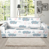 Cute Rhino Heart Pattern Sofa Slipcover
