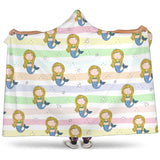Cute Hand Drawn Mermaid Hooded Blanket