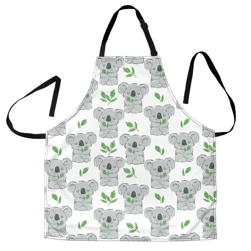 Hand Drawn Koala Leaves Pattern Adjustable Apron