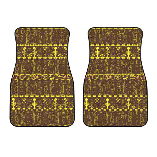 Egypt Hieroglyphics Pattern Print Design 03 Front Car Mats