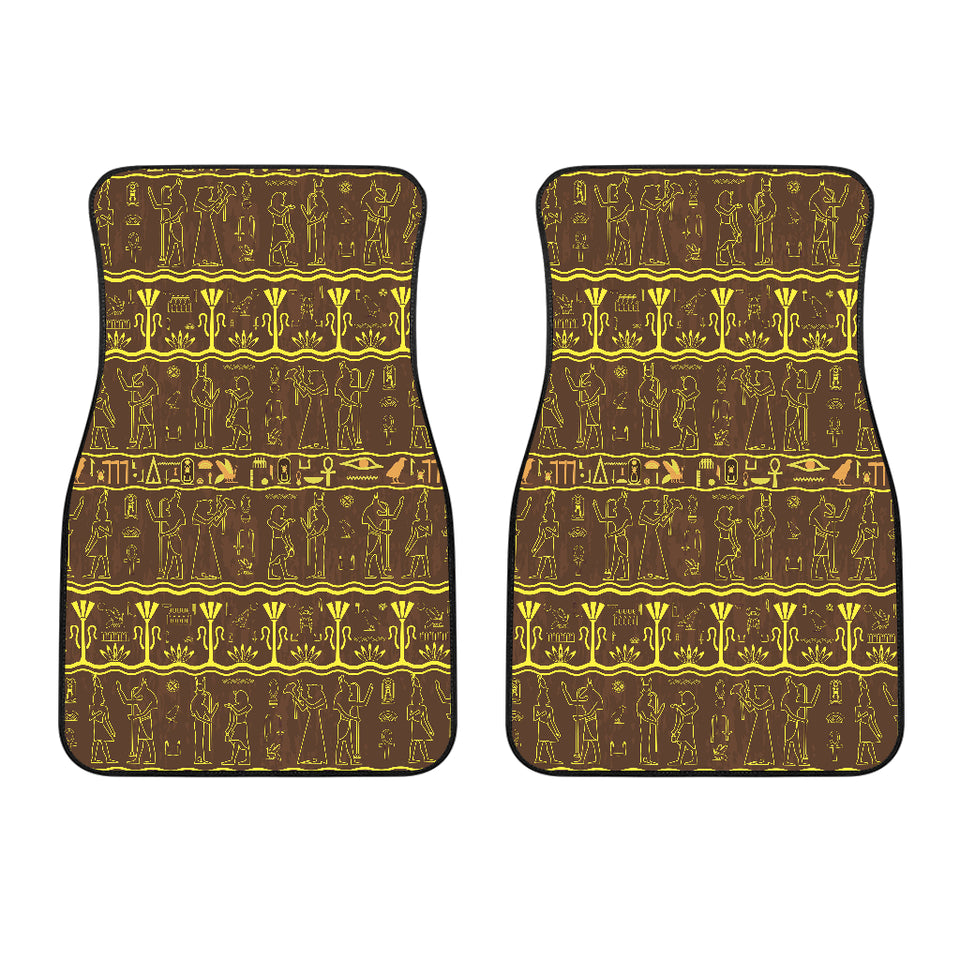 Egypt Hieroglyphics Pattern Print Design 03 Front Car Mats
