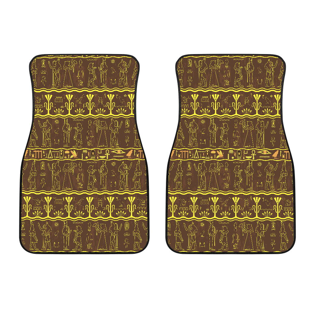 Egypt Hieroglyphics Pattern Print Design 03 Front Car Mats