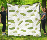 Cucumber Sketch Pattern Premium Quilt