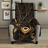 Gold peacock feather pattern Chair Cover Protector