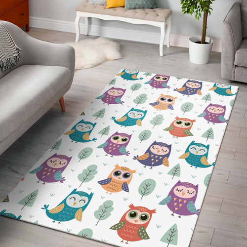 Cute Owl Pattern Area Rug