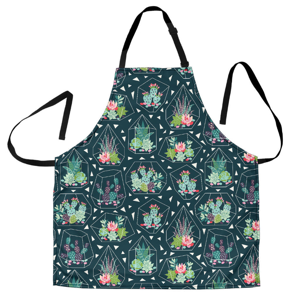 Cactus Glass Terrarium Pattern Adjustable Apron