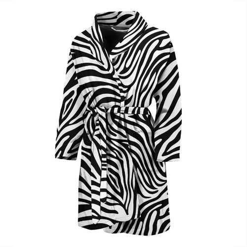 Zebra Skin Pattern Men'S Bathrobe