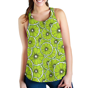 Slices of Lime design pattern Women Racerback Tank Top