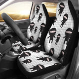 Ninja Pattern Plaid Background Universal Fit Car Seat Covers