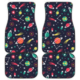 Colorful Space Pattern Planet Star Front And Back Car Mats
