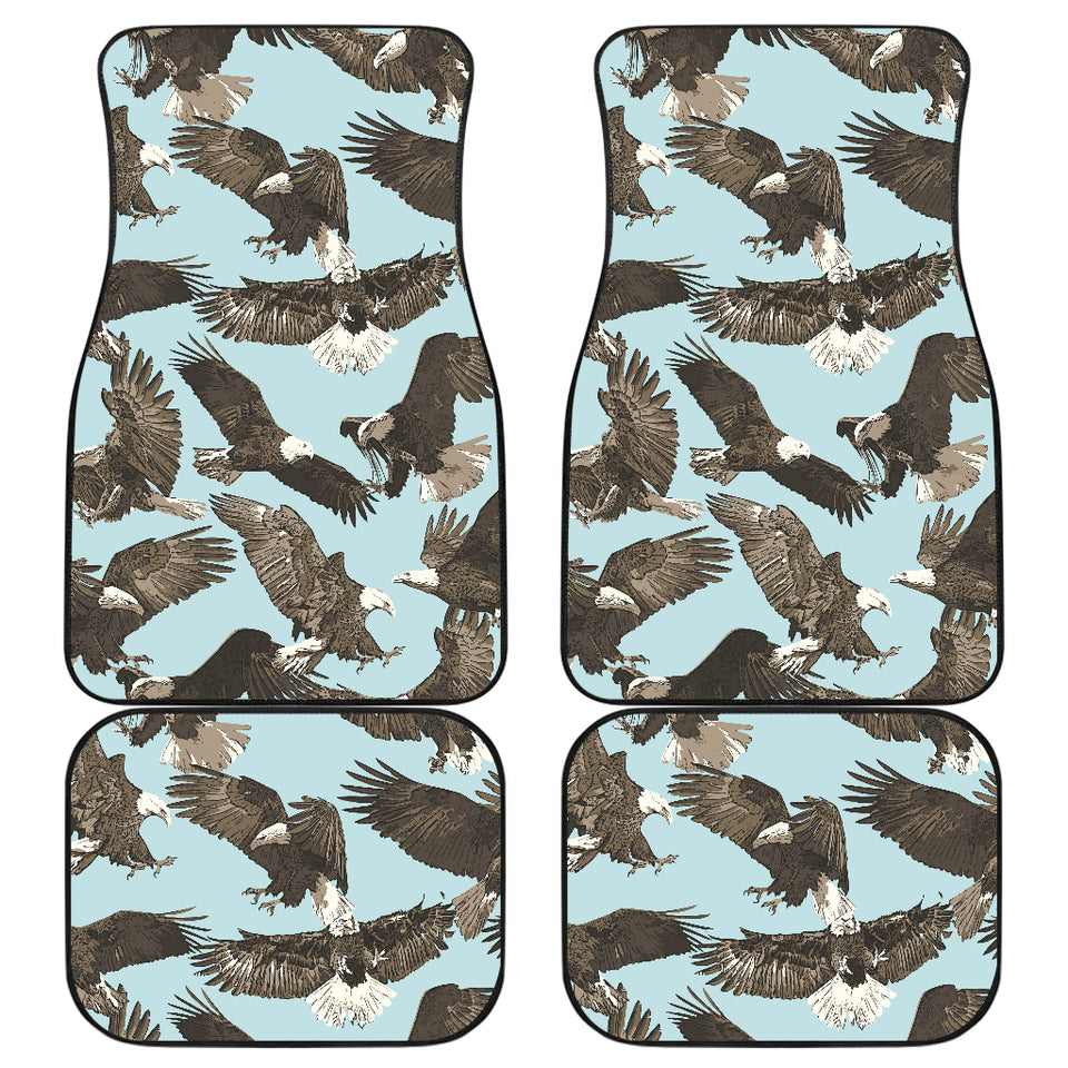 Eagle Pattern Print Design 01 Front and Back Car Mats
