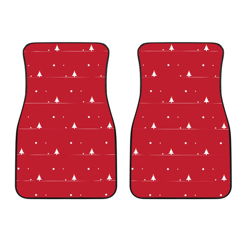 Christmas Tree Star Snow Red Background  Front Car Mats