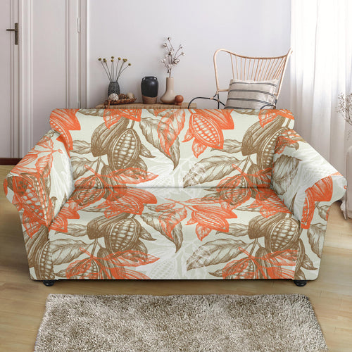 Cocoa Beans Cocoa Tree Pattern Loveseat Couch Slipcover