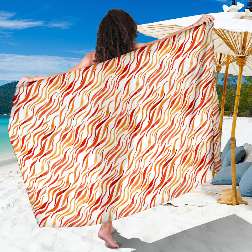 Fire Flame Watercolor Pattern Sarong