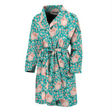 Pig Pattern Print Design 01 Men's Bathrobe