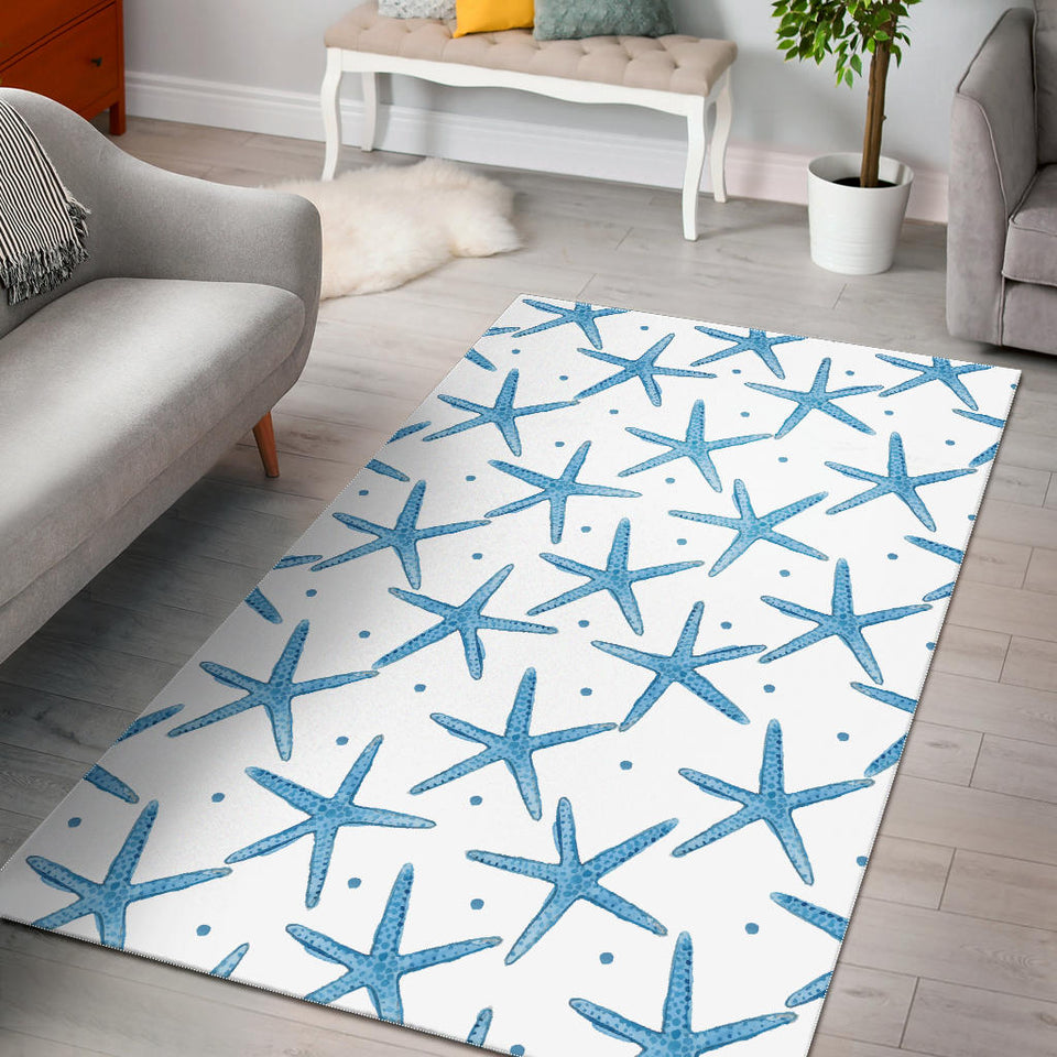 Watercolor Starfish Pattern Area Rug
