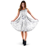 Math Pattern Print Design 03 Sleeveless Midi Dress