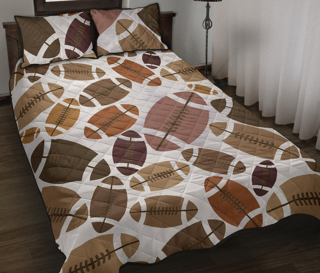 American football ball pattern Quilt Bed Set