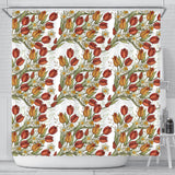 Red Tulips And Daffodils Pattern Shower Curtain Fulfilled In US