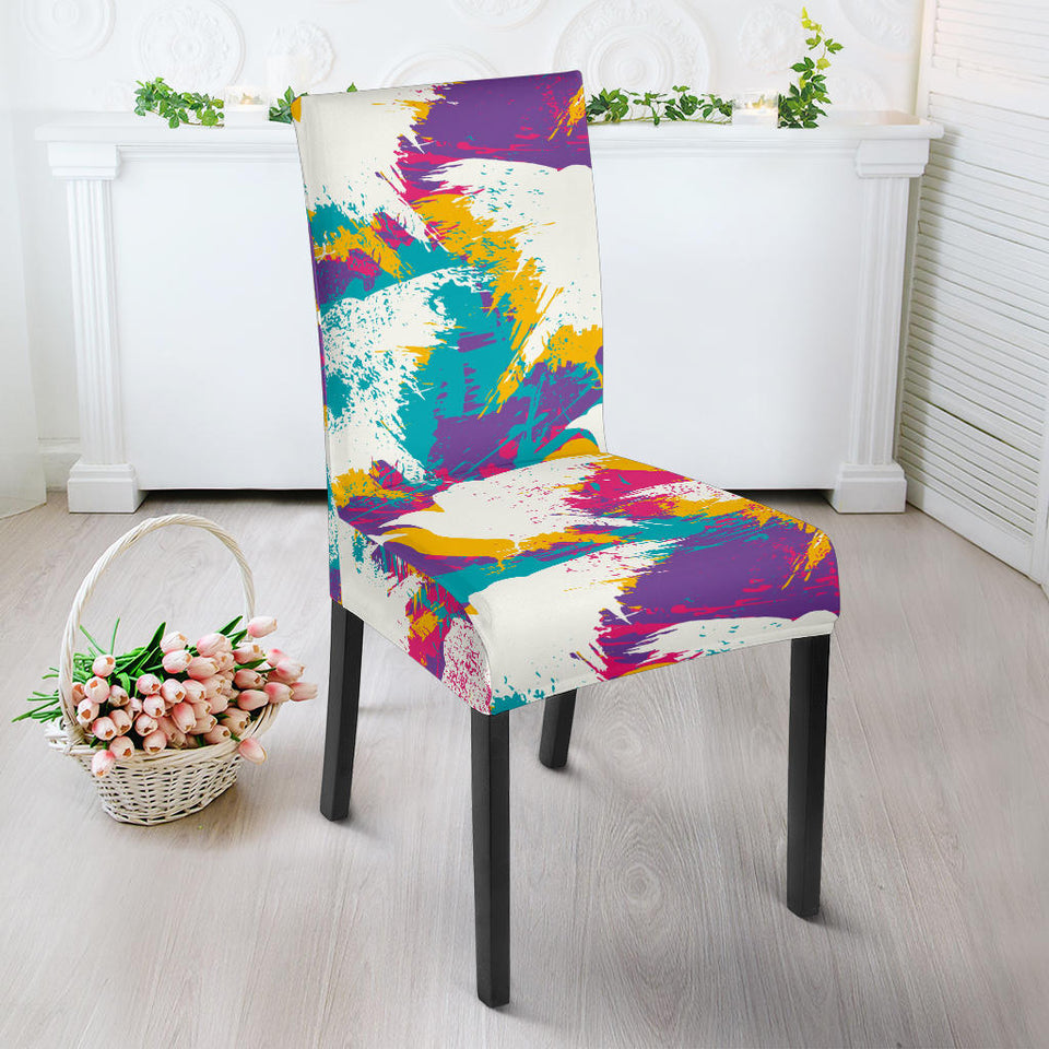 Colorful Crow Illustration Pattern Dining Chair Slipcover
