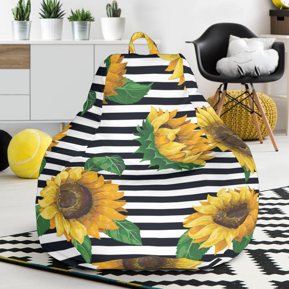 Sunflowers Ribbon Background Bean Bag Cover