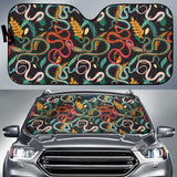 Colorful Snake Plant Pattern Car Sun Shade