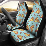 Hand Drawn Pizza Blue Background  Universal Fit Car Seat Covers